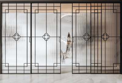 新中式推拉门3D模型下载